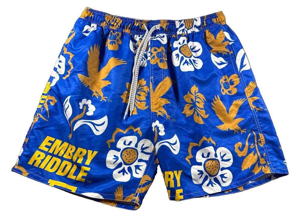 Wes & Willy Embry-Riddle Aeronautical University Eagles Swim Trunks Mens XL Blue